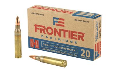 Frontier Cartridge 5.56x45mm NATO Lake City Military Grade Match 75 grain Hollow Point Boat Tail Match ammunition