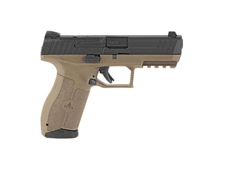 IWI US M9ORP17FD MASADA 9mm Luger 17+1 4.10" Black Button Rifled Steel Barrel/Black Optic Ready/Serrated Slide/Flat Dark Earth Polymer Frame w/Picatinny Rail/FDE Polymer Grips Ambidextrous