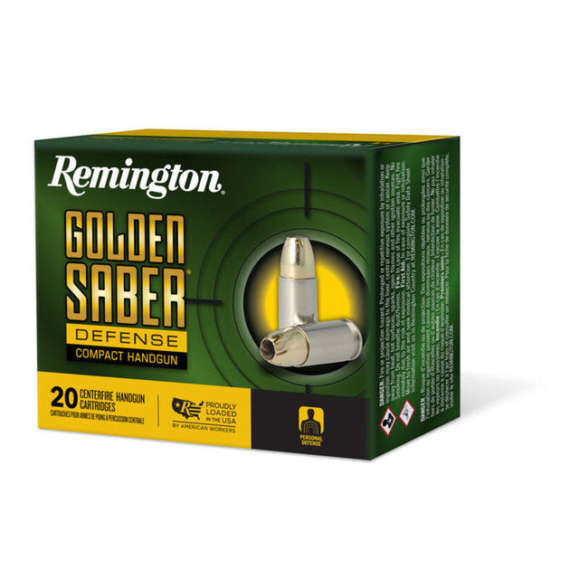 Remington Golden Saber Brass Jacket Hollow Point 124 Grain 9mm Luger/Parabellum 1020 fps 047700489506
