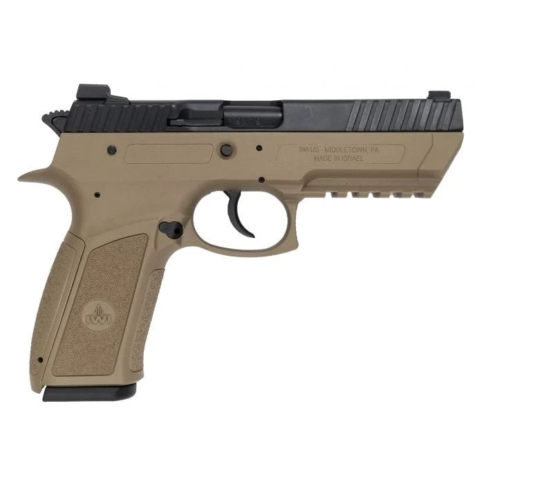IWI US J941PL9FD-II Jericho 941 Enhanced 9mm Luger Caliber with 4.40" Barrel, 17+1 Capacity, Flat Dark Earth Finish Picatinny Rail Frame, Serrated Black Steel Slide & Polymer Grip