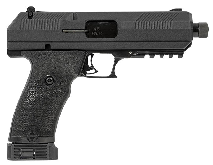 Hi-Point JHP45G2 JHP Gen2 45 ACP 9+1 4.50" Black Steel Threaded Barrel, Black Powder Coated Serrated Steel Slide, Black Polymer Frame w/Picatinny Rail, Black Polymer Grip