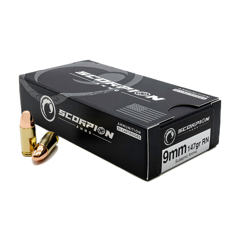 Scorpion 9mm 147 Grain Subsonic Full Metal Jacket Round Nose