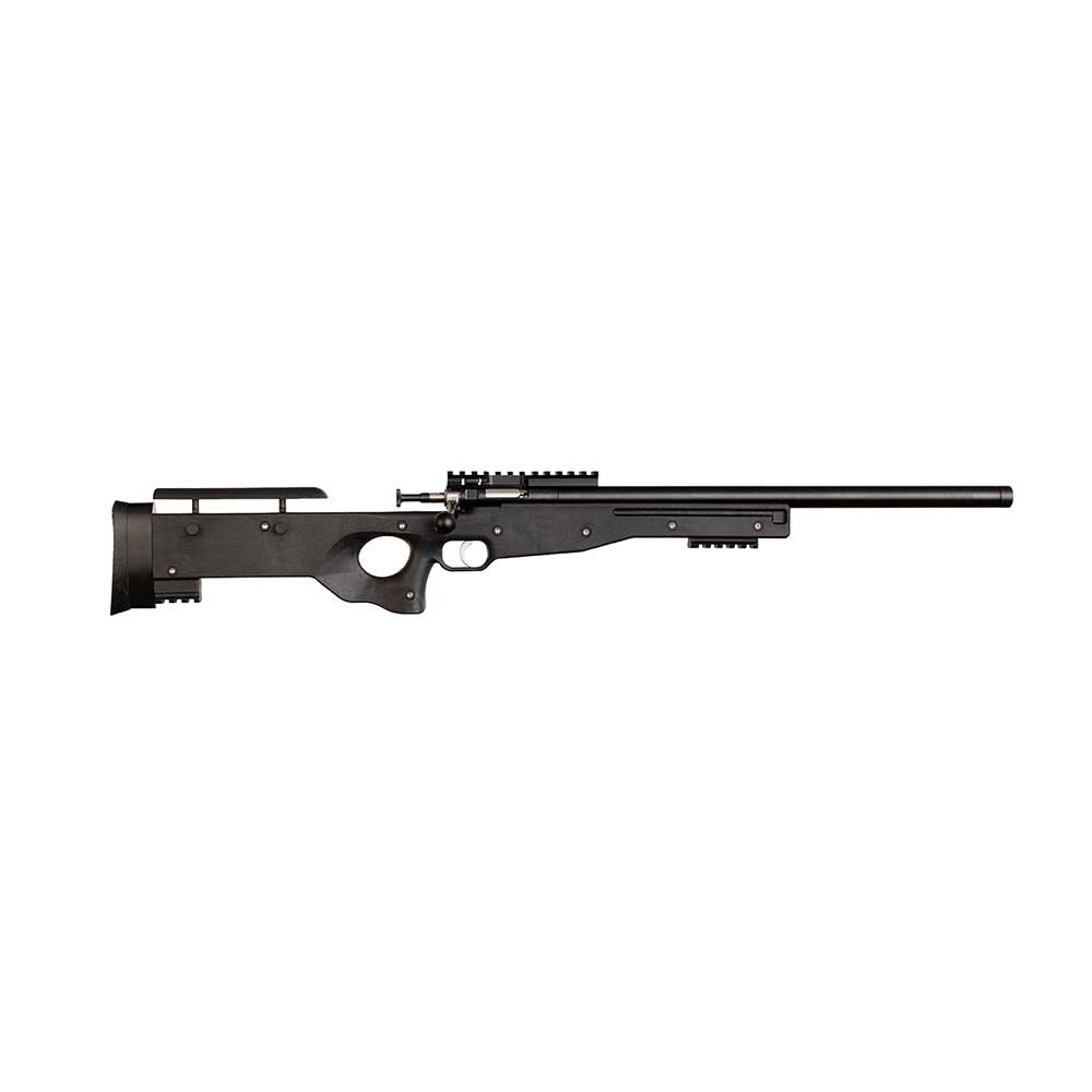 Crickett KSA2150-BLK Precision Full Size 22 LR Single Shot 16.10" Blued Threaded Bull Barrel, Blued Crickettinny Rail Steel Receiver, Black Synthetic Adj LOP Stock