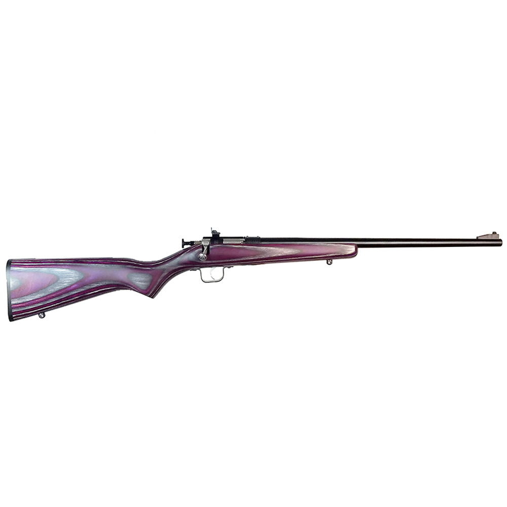 Crickett KSA2227 Youth 22 LR 1rd 16.12" Blued Barrel & Receiver, Fixed Front/Adjustable Rear Sights, Purple Laminate Stock w/11.5" LOP, Rebounding Firing Pin Safety