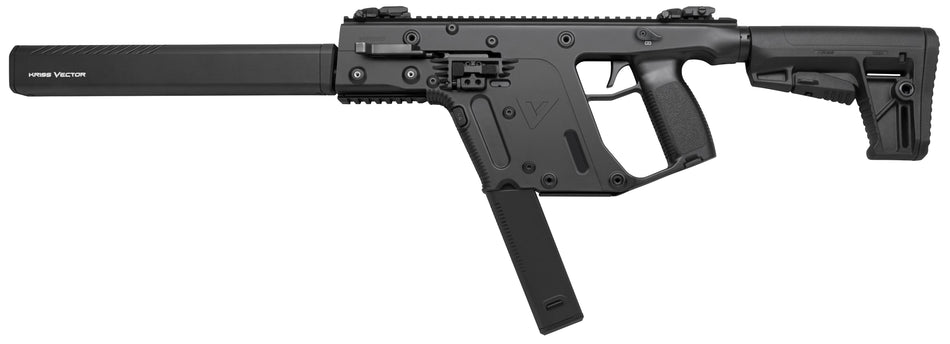 Kriss USA KV45CBL20 Vector CRB Gen2 45 ACP 30+1 16" Black Chrome Moly Barrel, Black Polymer Receiver, Black Synthetic 6 Position Collapsible Stock, Black Polymer Grip, Glock Compatible