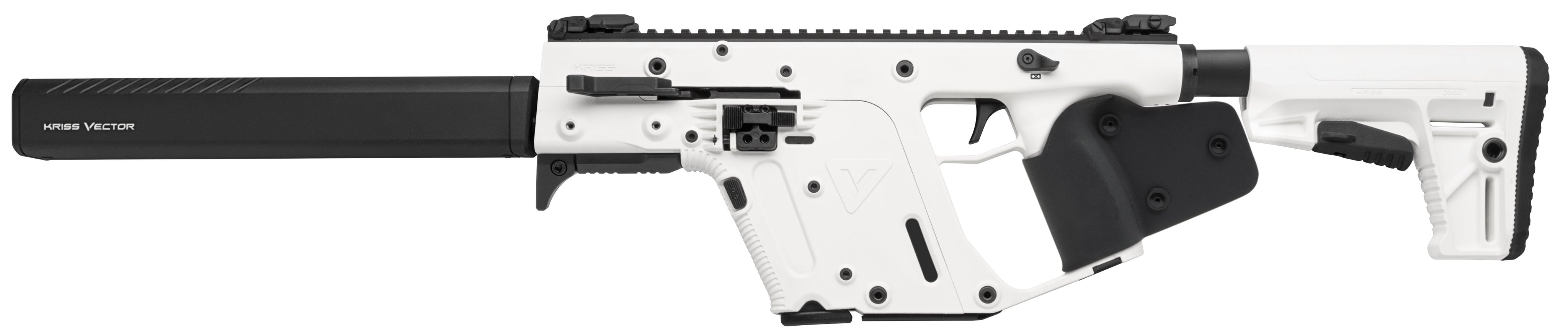 Kriss USA KV90CAP22 Vector CRB G2 *CA Compliant 9mm Luger 10+1 16" Black Barrel Shroud, Alpine White Rec & Fixed Stock, Black California Paddle Grip, Flip Up Sights