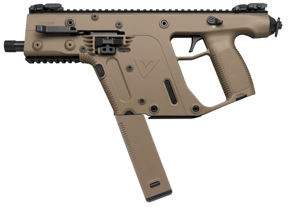 Kriss USA KV90PFD20 Vector SDP Gen2 9mm Luger 40+1 5.50" Black Nitride Threaded Barrel, Flat Dark Earth Picatinny Rail Receiver, FDE Polymer Grip, Glock Magazine Compatible