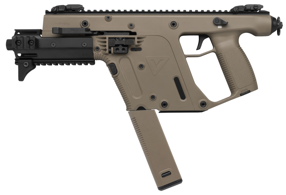 Kriss USA KV90PFD30 Vector Enhanced SDP Gen2 9mm Luger 40+1 6.50" Black Nitride Threaded Barrel, Flat Dark Earth Picatinny Rail, MK5M Modular Rail, Glock Magazine Compatible
