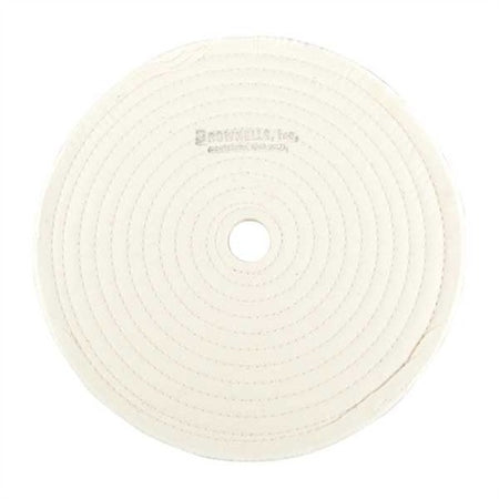 MUSLIN POLISH WHEEL, STITCHED, 10" X 3/8" THICK, 1" ARBOR