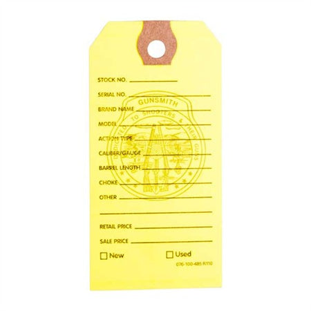 GUN PRICE TAGS, YELLOW, 100 PACK