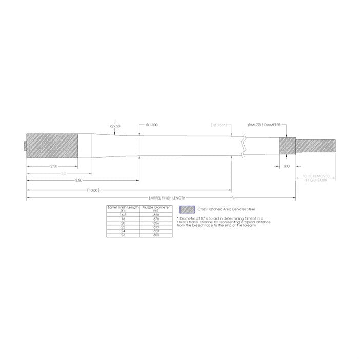 Carbon Fiber Bolt-Action Barrel 30 Caliber
