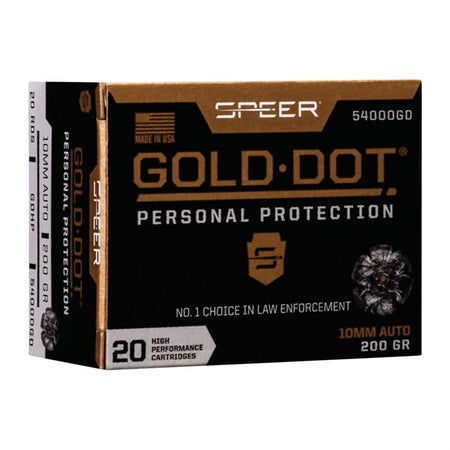 Speer 10mm Auto Personal Protection 200 grain Gold Dot ammunition