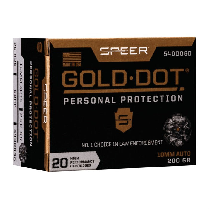 Speer 10mm Auto Personal Protection 200 grain Gold Dot ammunition