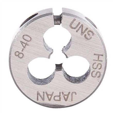 ROUND WIRE GAUGE CARBON DIE 13/16" DIAMETER 8-40 THREAD