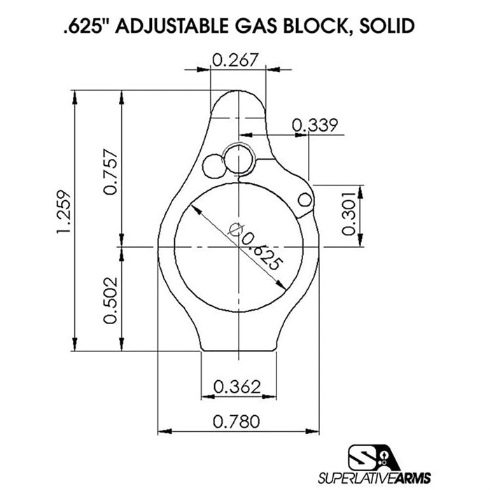 AR-15 Solid Profile Adjustable Gas Block