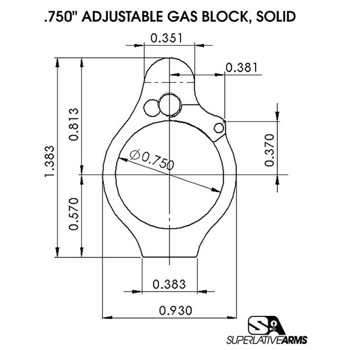 AR-15 Adjustable Solid Gas Block for Rifles