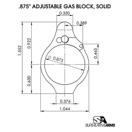 Solid Gas Block Adjustable for AR-15 Rifle
