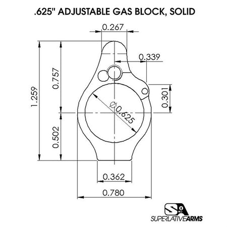 Solid Adjustable Gas Block for AR-15 | 850011846391