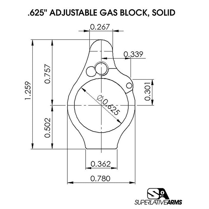 Solid Adjustable Gas Block for AR-15 | 850011846407
