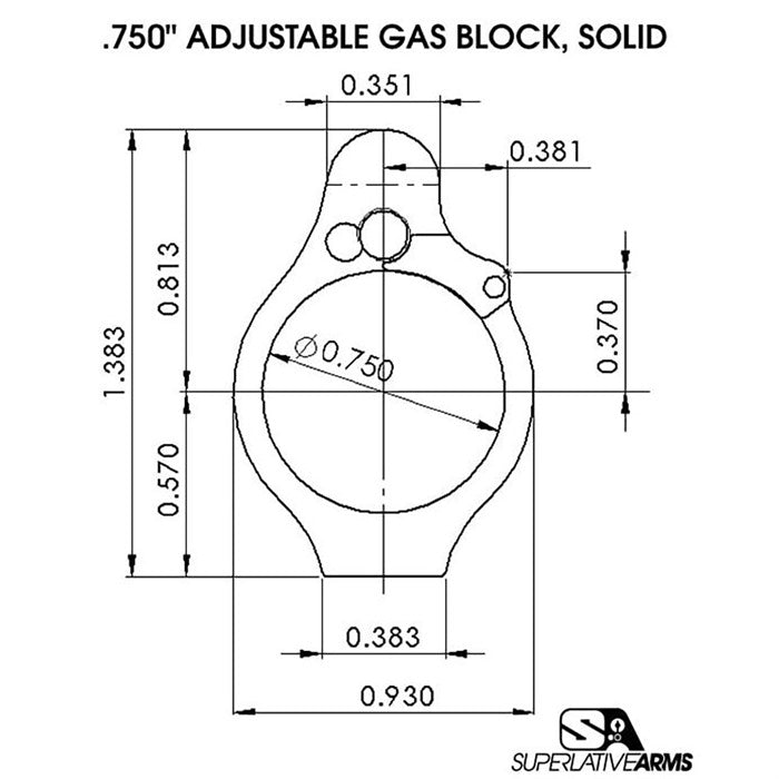 Solid Adjustable Gas Block for AR-15 | 850011846445