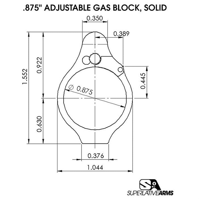 Solid Adjustable Gas Block for AR-15 | 850011846483