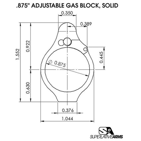 Solid Adjustable Gas Block for AR-15 | 850011846483
