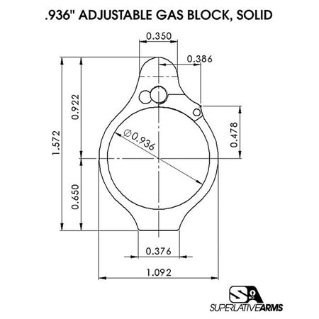 Solid Adjustable Gas Block for AR-15 | 850011846513