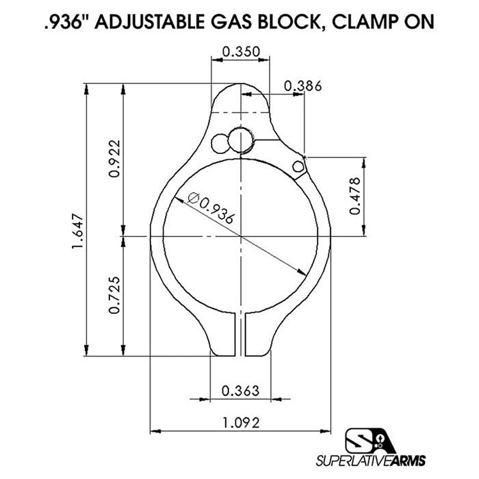 Clamp-On Adjustable Gas Block for AR-15 | 850011846506