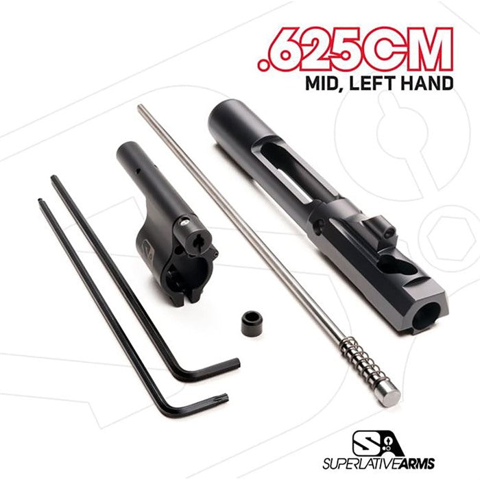 AR-15 0.625" Block Left Hand Adjustable Piston System with Clamp