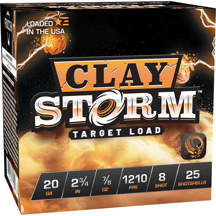 CLAY STORM 20 GAUGE 2-3/4" 7/8OZ #8 SHOT 1210 FPS 25/BOX