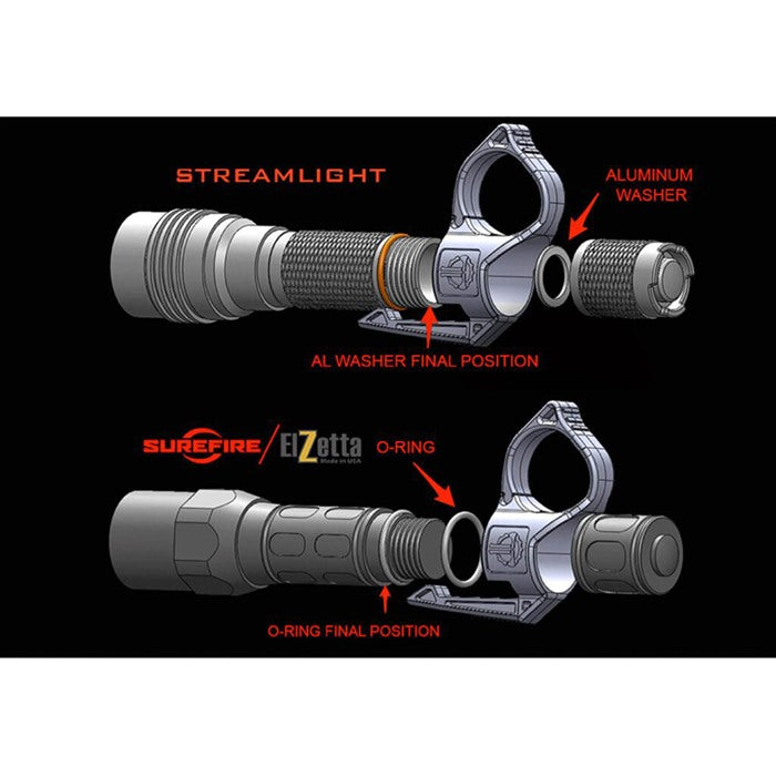 Large Pocket Clip Flashlight Ring Switchback 2.0