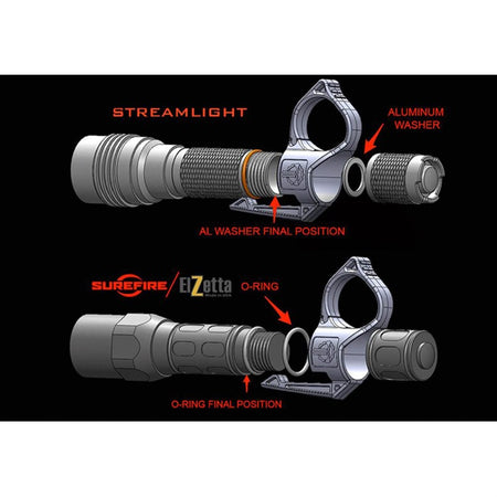 Large Pocket Clip Flashlight Ring Switchback 2.0