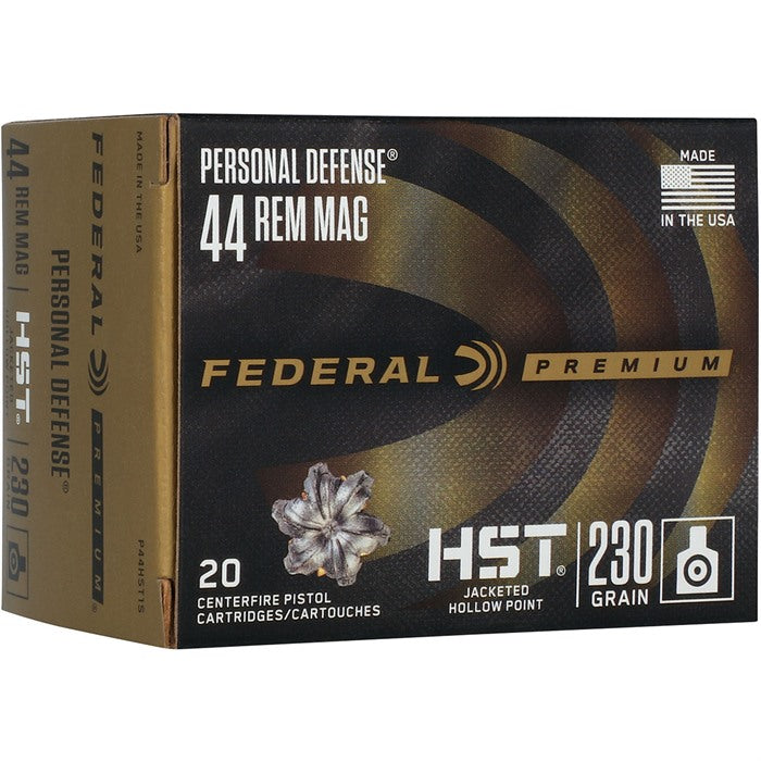 FEDERAL .44 Magnum PERSONAL DEFENSE HST 230 grain Jacketed Hollow Point ammunition