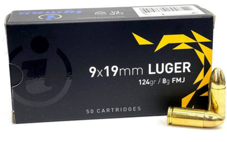 Igman 9mm Luger / Parabellum  124 grain Full Metal Jacket ammunition
