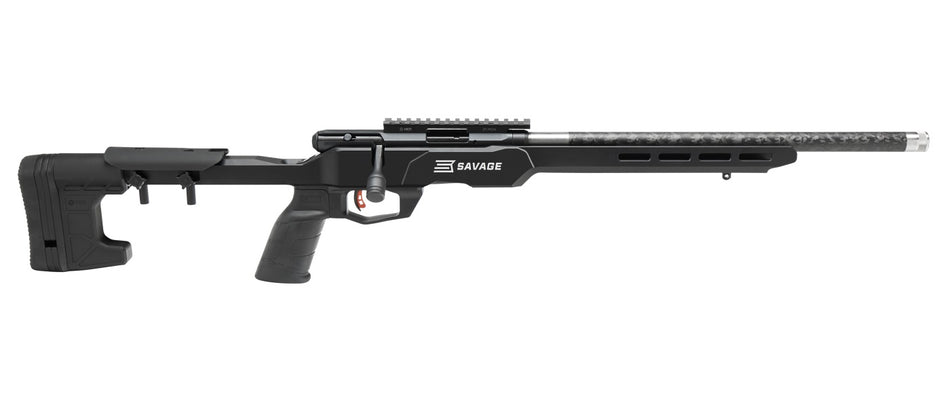 Savage Arms 70556 B22 Precision Lite Bolt Action 22 WMR Caliber with 10+1 Capacity, 18" Carbon Fiber Wrapped Barrel, Black Metal Finish & Adjustable MDT Aluminum Chassis Black Stock Right Hand (Full S