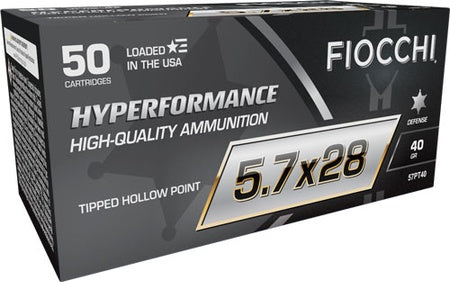 Fiocchi 5.7x28mm FN Hyperformance 40 grain Tipped Hollow Point ammunition