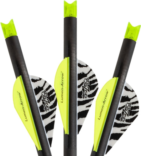 Lumenok Xbow 20" Carbon Arrow Green Lighted Crescent Nock 3-Pack