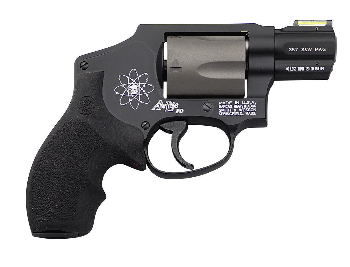 Smith & Wesson 163062 Model 340 Personal Defense 357 Mag Or 38 S&W Spl +P 1.88" Black Stainless Steel Barrel, 5rd Titanium Cylinder , Black Scandium Alloy J-Frame , HiViz Fiber Optic Green Front Sight