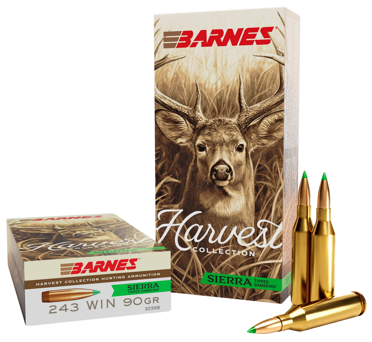 Barnes Bullets 32398 Harvest 243Win 90gr Sierra Tipped GameKing 20 Per Box/10 Case