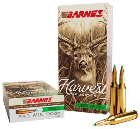 Barnes Bullets 32398 Harvest 243Win 90gr Sierra Tipped GameKing 20 Per Box/10 Case