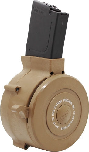 Iver Johnson AR-15 .223/5.56 50 Round Tan Polymer Drum Mag