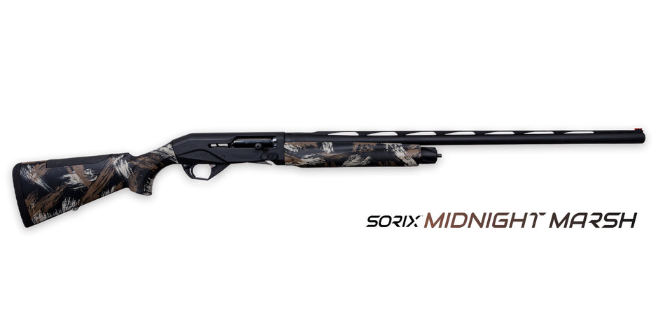 Weatherby XMM1228SMG Sorix Full Size 12 Gauge Semi-Auto 3.50" 2+1 28" Black Cerakote Vent Rib Barrel & Drilled & Tapped Steel Receiver, Midnight Marsh Synthetic Stock w/Adj Shim, Ambidextrous