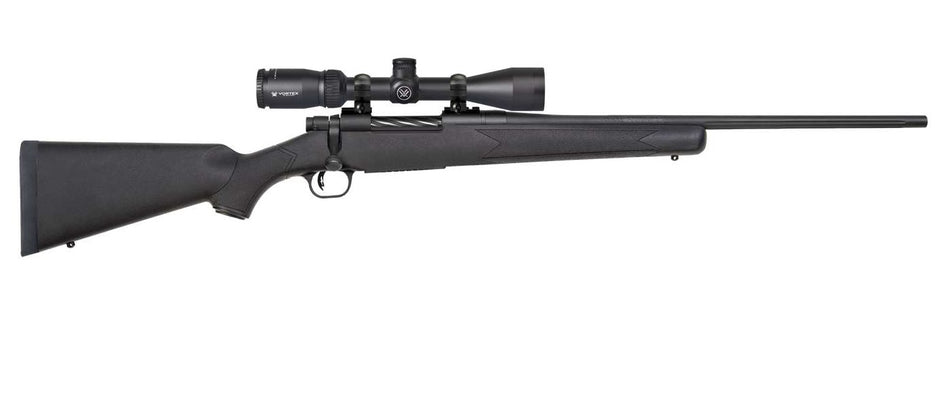 Mossberg 28052 Patriot 22-250 Rem Caliber with 5+1 Capacity, 22" Fluted Barrel, Matte Blued Metal Finish & Black Synthetic Stock Right Hand (Full Size) Includes Vortex Crossfire II 3-9x40mm Scope