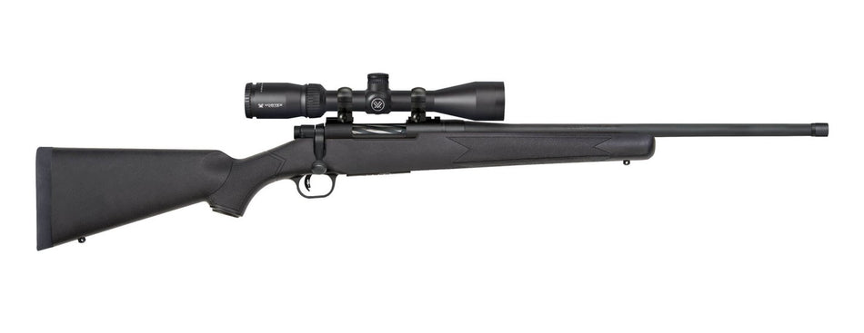 Mossberg 28250 Patriot w/Optic 400 Legend 4+1 20" Matte Blued Threaded Barrel, Matte Blued Drilled & Tapped Receiver, Fixed Black Synthetic Stock, Vortex Crossfire II 3-9x40mm