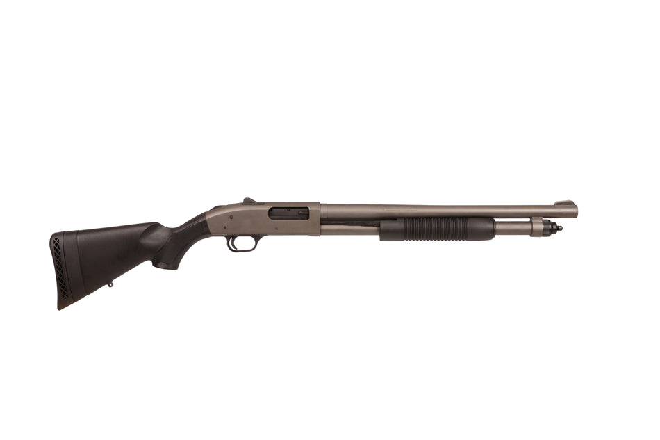 Mossberg 50790 590A1 Pro 12 Gauge 6+1 18.50" Tungsten Gray Cerakote Barrel & Steel Drilled & Tapped Receiver, Black Synthetic Stock