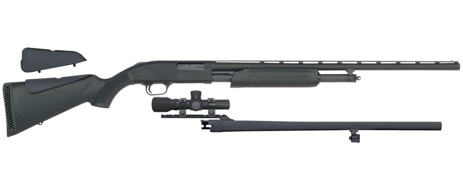 Mossberg 58244 500 Field/Deer 12 Gauge 5+1 3" 28" Vent Rib/24" Slugster Barrels, Blued Metal Finish, Synthetic Dual Comb Stock, Includes Accu-Set Chokes & 2.5x20mm Scope