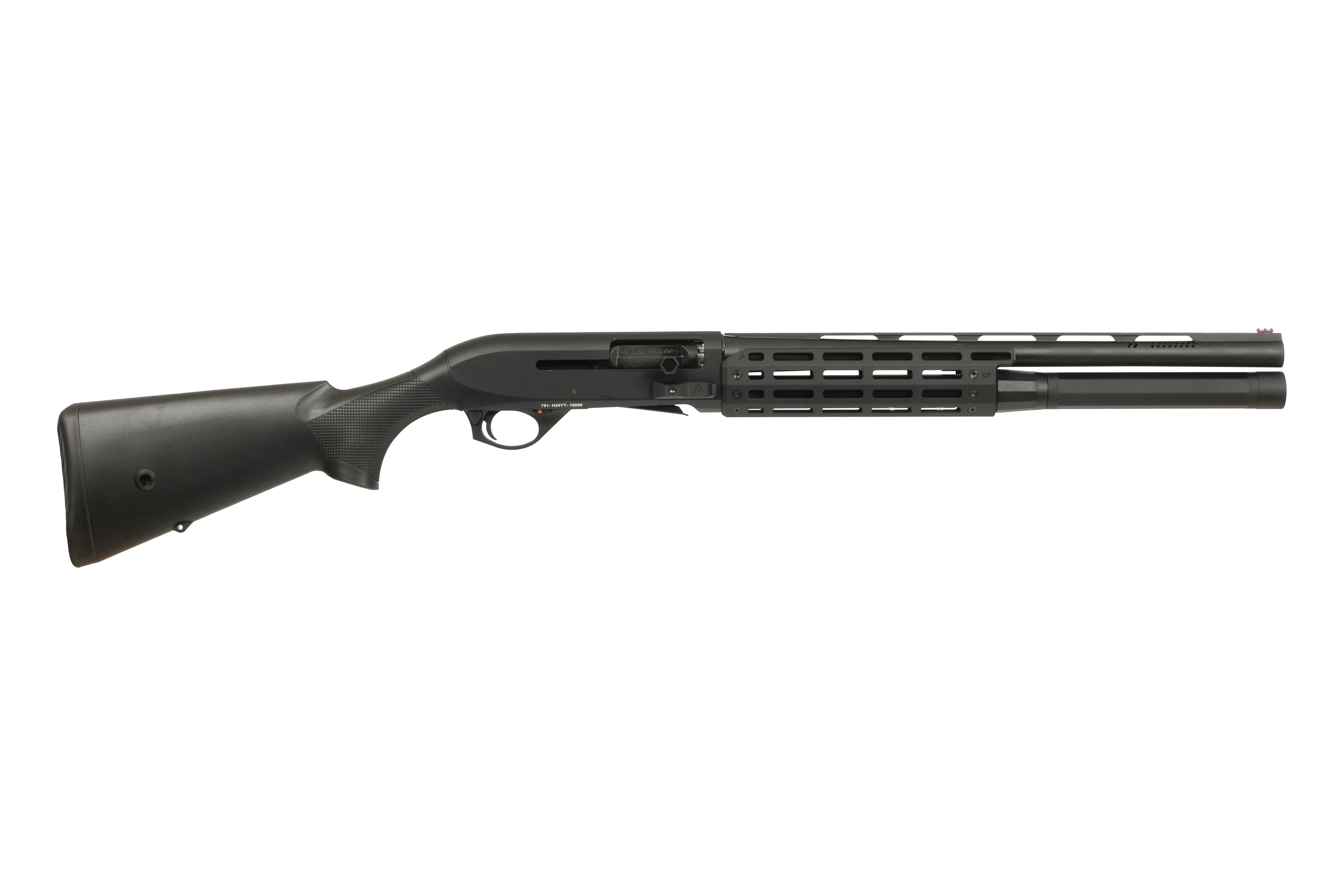 MAC 21000182 Agency Tradesman 2 12 Gauge Semi-Auto 5+1 18.50" Black Chromate Ported Vent Rib Barrel, Black Anodized Picatinny Rail Receiver, Fixed Black Synthetic Stock