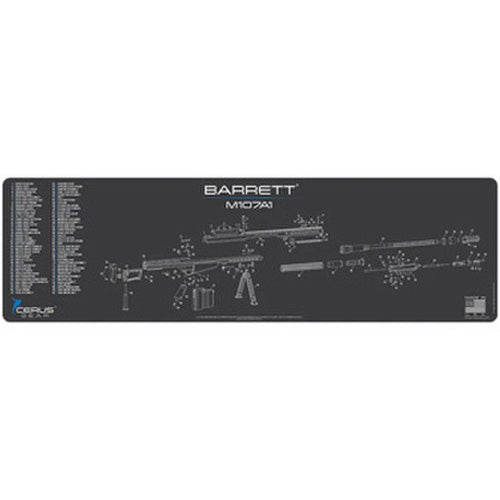 Barrett M107A1 Schematic Gun Mat Charcoal Gray Padded 14x48