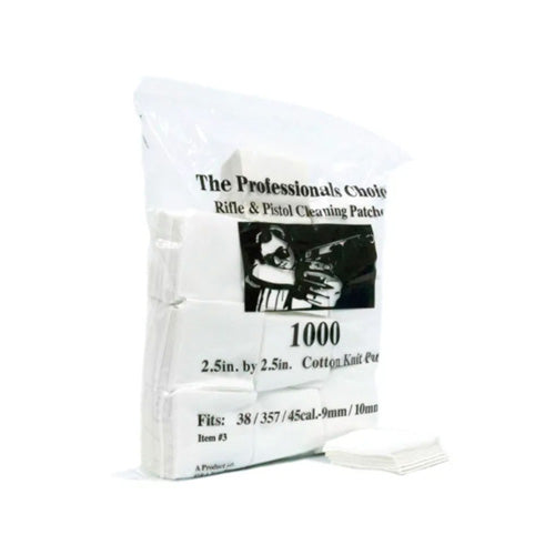 Cotton Knit Square Firearm Cleaning Patches .38/.357/9mm, 2.5"x2.5", 1000 Qty