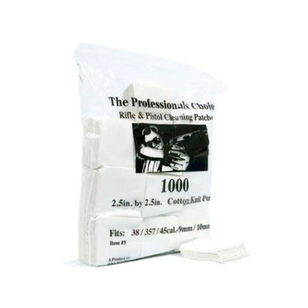 Cotton Knit Square Firearm Cleaning Patches .38/.357/9mm, 2.5"x2.5", 1000 Qty